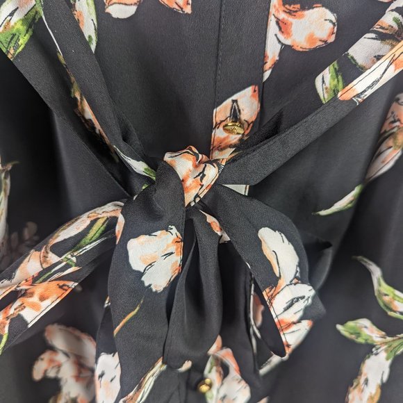 Lauren Ralph Lauren Floral Chinese Neck Floral Ruffle Shirt Button Down Dress 10 - Picture 5 of 12